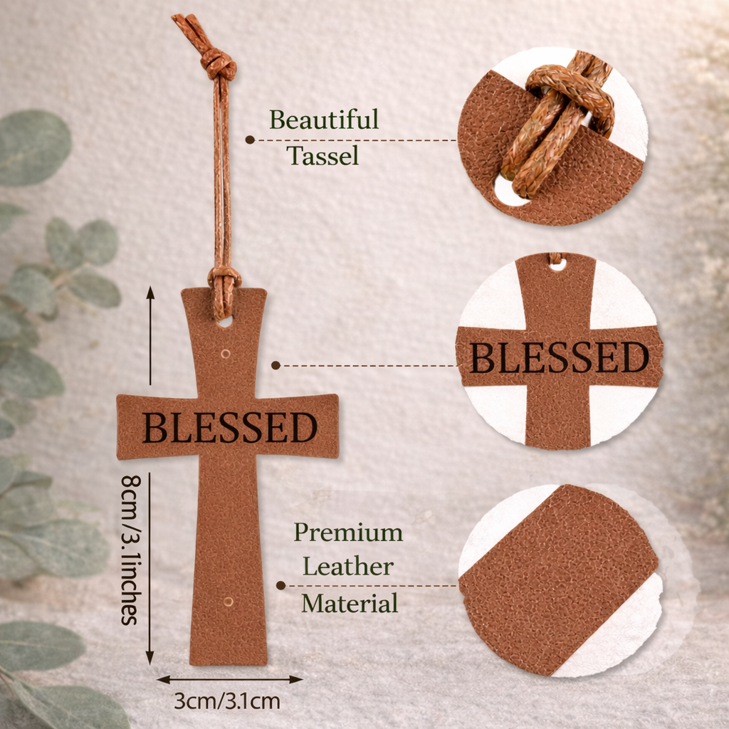 Leather Cross Bible Bookmark